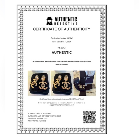 Brand New Chanel CC Earrings Full Inclusion AUTHENTIC with COA - Picture 7 of 7